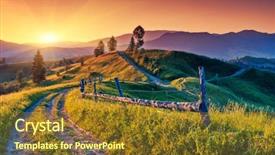  Presentation with mountains fantasy abstract nature landscape - Audience pleasing PPT layouts consisting of green trees mountains - fantastic morning mountain landscape colorful backdrop and a tawny brown colored foreground