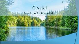  Presentation with green lake - Amazing PPT layouts having green trees mountains - majestic mountain lake in canada backdrop and a  colored foreground