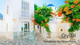  Presentation with turkish restaurant business plan - Beautiful slides featuring green trees with white architecture backdrop and a soft green colored foreground