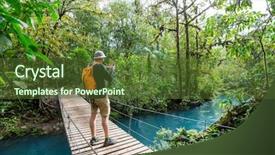  Presentation with hiking - PPT layouts consisting of green tropical jungle costa rica background and a tawny brown colored foreground