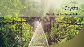  Presentation with hiking - Presentation theme with green tropical jungle costa rica background and a soft green colored foreground