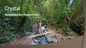  Presentation with central america - Colorful theme enhanced with green tropical jungle costa rica backdrop and a tawny brown colored foreground
