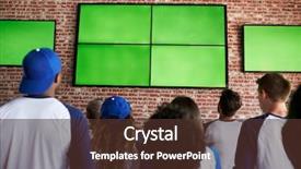  Presentation with sports bar - Amazing presentation having multi colored bars - rear view of friends watching backdrop and a tawny brown colored foreground