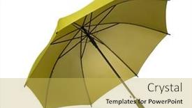  Presentation with white green - Amazing theme having green-umbrella-isolated-on-white backdrop and a yellow colored foreground