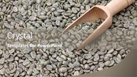  Presentation with green coffee beans - Amazing presentation theme having green-unroasted-coffee-beans-close backdrop and a gray colored foreground