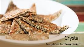  Presentation with chinese food - PPT layouts having green vegatable - chinese food egg with ceder background and a  colored foreground