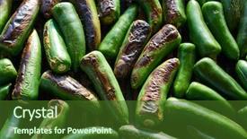  Presentation with jalapeno - Colorful theme enhanced with green vegatable - jalapeno chiles grilled in barbecue backdrop and a tawny brown colored foreground