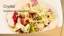  Presentation with chicken - Cool new theme with green vegatable - salad with chicken backdrop and a  colored foreground