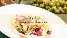  Presentation with salad - Presentation theme featuring green vegatable - salad with chicken background and a  colored foreground