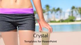  Presentation with healthy living - PPT theme consisting of green vegetable smoothie woman living background and a lemonade colored foreground