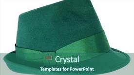  Presentation with hat - Slide deck with green velvet hat background and a ocean colored foreground