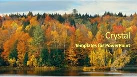  Presentation with green foliage - Amazing slide set having green vermont - lake with autumn foliage backdrop and a tawny brown colored foreground