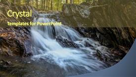  Presentation with music reggae colors - Audience pleasing theme consisting of green vermont - waterfall with autumn colors backdrop and a  colored foreground