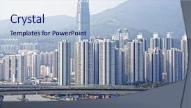  Presentation with hong kong city day - PPT theme having green view - high speed train on bridge background and a light blue colored foreground