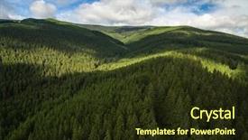  Presentation with forests - Beautiful presentation theme featuring green vt - aerial view of mountains covered backdrop and a wine colored foreground