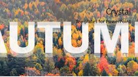  Presentation with autumn - Slide deck consisting of green vt - autumn photo banner with foliage background and a coral colored foreground