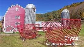  Presentation with dairy farm - Beautiful PPT theme featuring green vt - beautiful dairy farm in vermont backdrop and a red colored foreground