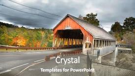  Presentation with rustic bridge water purple butterflies - PPT theme having green vt - scenic quechee covered bridge near background and a coral colored foreground