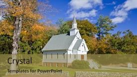  Presentation with african american church - Cool new presentation theme with green vt - traditional american white church backdrop and a gold colored foreground