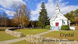  Presentation with traditional - Presentation having green vt - traditional american white church background and a gold colored foreground