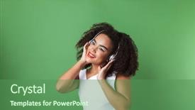  Presentation with africa music - Cool new presentation theme with green wall background listening music backdrop and a  colored foreground