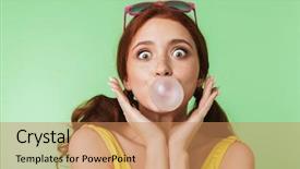  Presentation with chewing gum - Slides enhanced with green wall background with chew background and a coral colored foreground