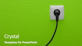  Presentation with wall plug - Amazing theme having green wall with cable plug backdrop and a tawny brown colored foreground