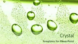  Presentation with water drop green planet - Slide deck consisting of green water drop for background background and a  colored foreground
