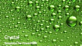  Presentation with water drop green planet - Audience pleasing slides consisting of green water drop for background backdrop and a tawny brown colored foreground