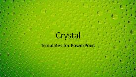  Presentation with water drops - Slide set consisting of green water drops background close background and a shamrock green colored foreground