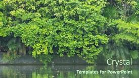  Presentation with green foliage - Slide deck with green-water-in-the-lake background and a ocean colored foreground