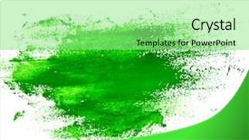  Presentation with watercolor - PPT theme enhanced with green watercolor brush strokes background and a seafoam green colored foreground