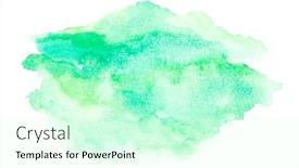  Presentation with abstract watercolor - Beautiful slides featuring green-watercolor-on-white-background backdrop and a cool aqua colored foreground