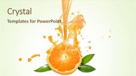  Presentation with fresh coconut juice decorated tropical - Audience pleasing presentation theme consisting of green wave - fresh orange juice backdrop and a cream colored foreground