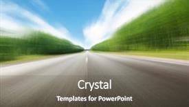  Presentation with russian forest - Theme with blur road in russian forest background and a gray colored foreground