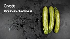  Presentation with blackboard - Beautiful PPT theme featuring green wet zucchini on blackboard backdrop and a  colored foreground