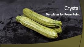  Presentation with rainy days season wet green - Beautiful theme featuring green wet zucchini on blackboard backdrop and a  colored foreground