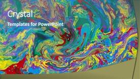  Presentation with abstract teal color - PPT theme featuring green white - abstract background color paint mixed background and a ocean colored foreground