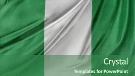  Presentation with white green - PPT theme featuring green white - closeup of silky nigerian flag background and a ocean colored foreground