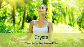  Presentation with mother doing yoga kids - PPT theme featuring green white - yoga young woman doing yoga background and a yellow colored foreground