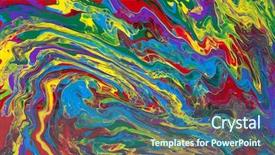  Presentation with paint - Colorful presentation design enhanced with green white black - colored paint background backdrop and a ocean colored foreground