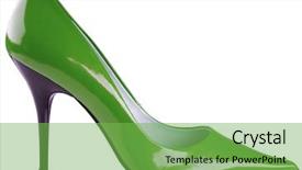  Presentation with green fashion - Presentation theme featuring green woman fashion shoe background and a seafoam green colored foreground