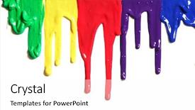  Presentation with dripping paint - Cool new slides with green yellow - paint dripping backdrop and a pink colored foreground