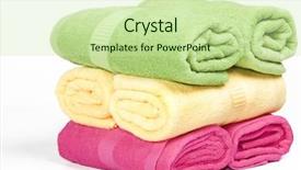  Presentation with pink green - Colorful PPT theme enhanced with green yellow and pink towels backdrop and a soft green colored foreground