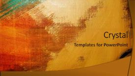  Presentation with canvas - Slides having green yellow design - brushstrokes of different colors background and a gold colored foreground