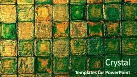  Presentation with tile - Beautiful slides featuring green yellow design - colorful tile background backdrop and a forest green colored foreground