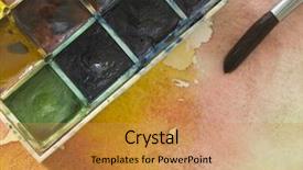  Presentation with watercolor - Amazing slides having results sign with sky background backdrop and a soft green colored foreground