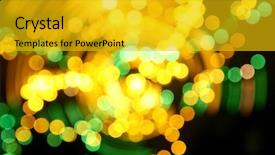  Presentation with speed - Slide set with green yellow design - speed motion bokeh abstract background background and a gold colored foreground