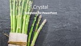 Presentation with asparagus - Theme enhanced with green-young-asparagus-sprouts background and a gray colored foreground