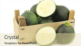  Presentation with white green - Colorful PPT layouts enhanced with green zucchini's cucurbita pepo backdrop and a blonde colored foreground
